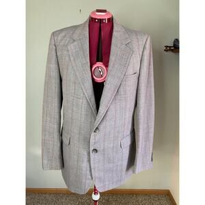 blazer plaid Vintage 1980s brown red blue